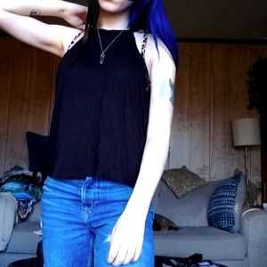 Black halter tank top